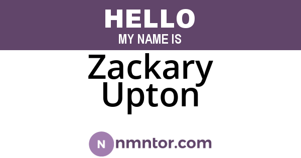 Zackary Upton
