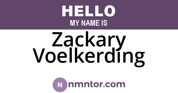 Zackary Voelkerding