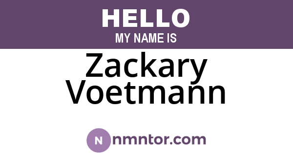 Zackary Voetmann