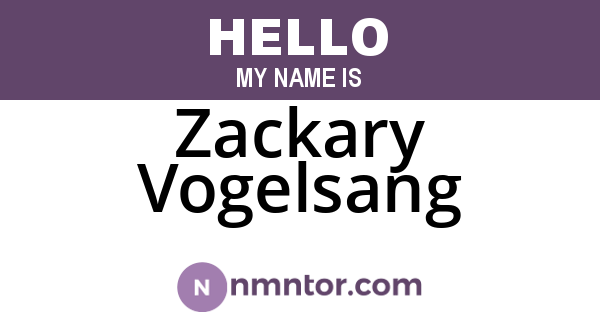 Zackary Vogelsang