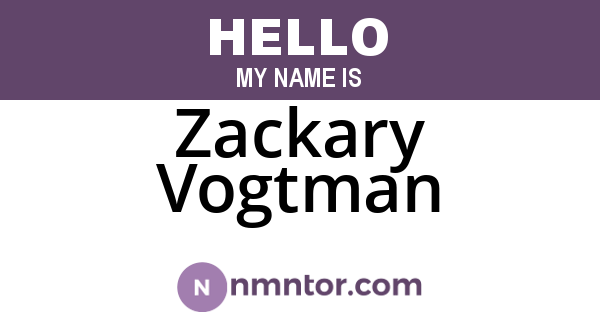Zackary Vogtman