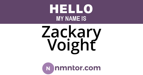 Zackary Voight