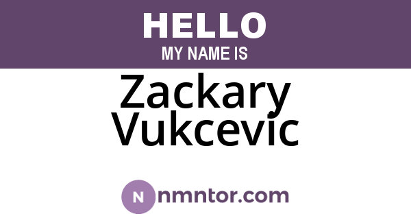 Zackary Vukcevic