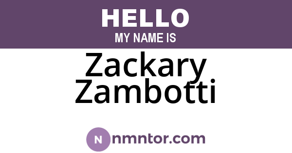 Zackary Zambotti