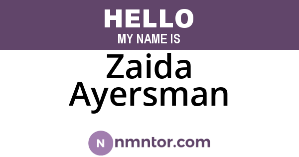 Zaida Ayersman