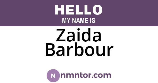 Zaida Barbour