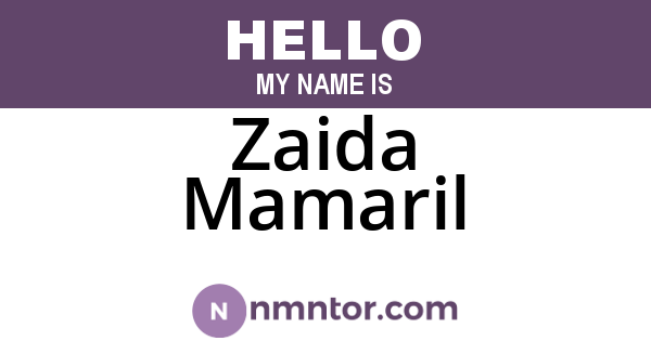 Zaida Mamaril
