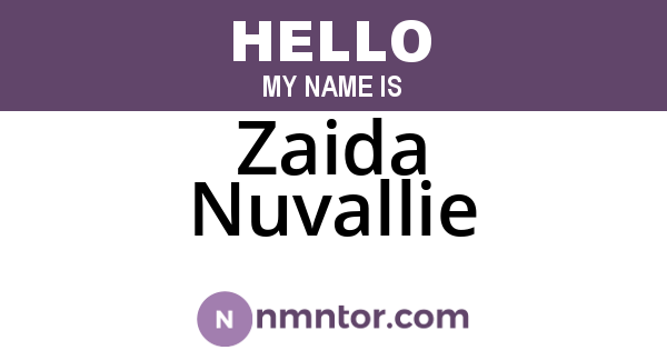 Zaida Nuvallie