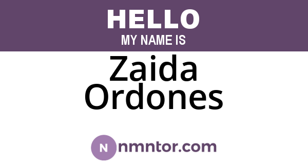 Zaida Ordones
