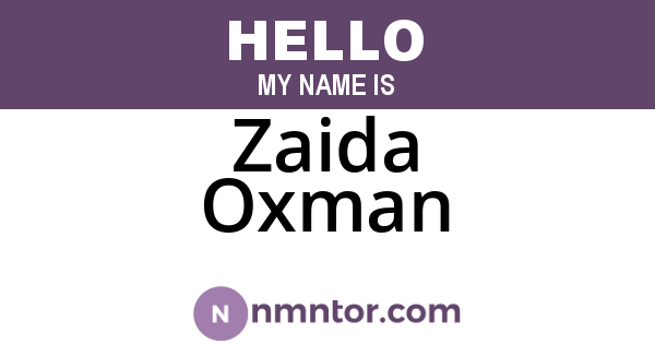 Zaida Oxman