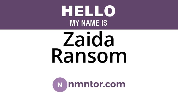 Zaida Ransom
