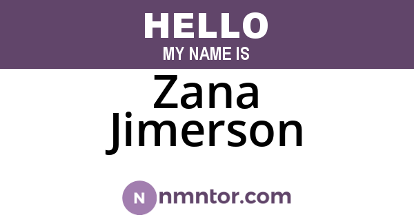 Zana Jimerson