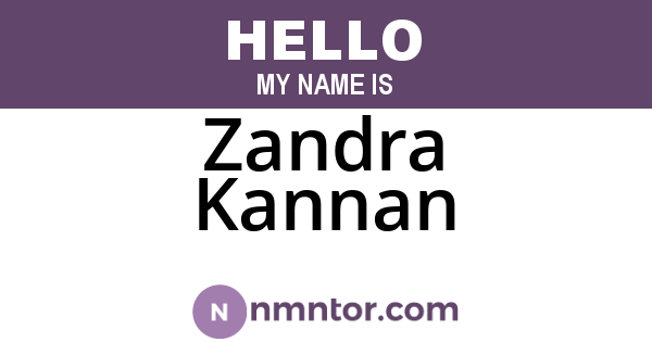 Zandra Kannan