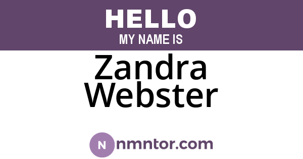 Zandra Webster