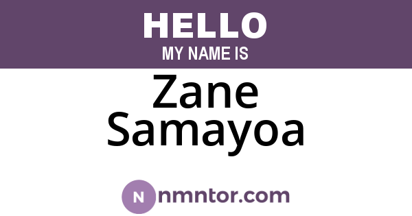Zane Samayoa