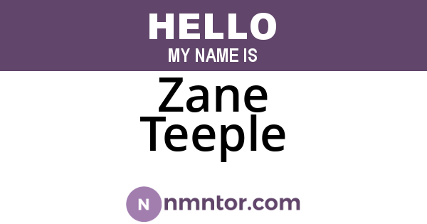 Zane Teeple