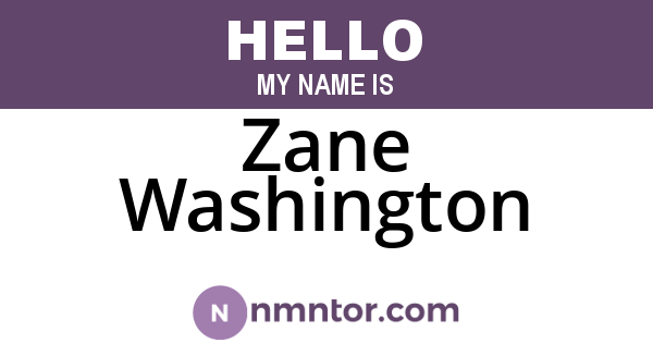 Zane Washington