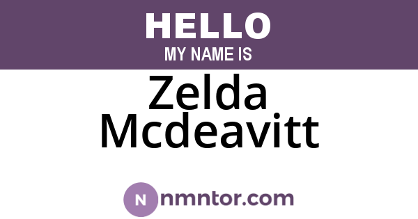 Zelda Mcdeavitt