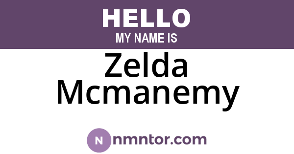 Zelda Mcmanemy