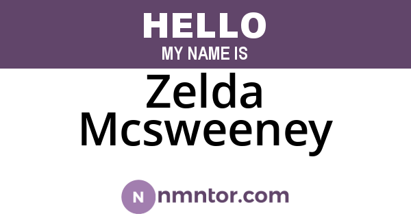 Zelda Mcsweeney