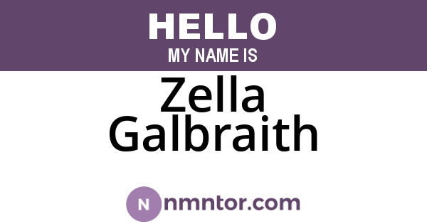 Zella Galbraith