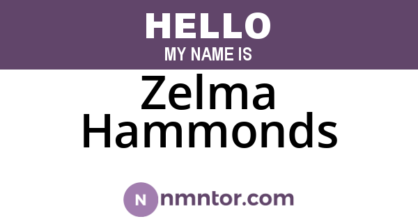 Zelma Hammonds