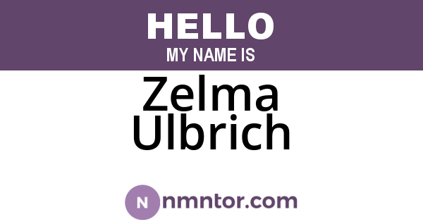 Zelma Ulbrich