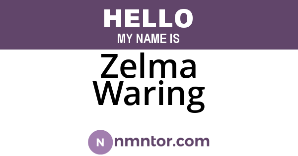 Zelma Waring