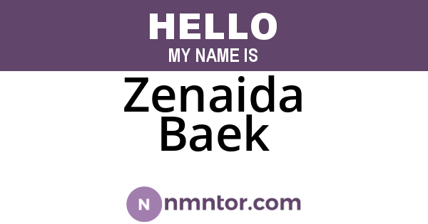 Zenaida Baek
