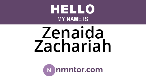 Zenaida Zachariah