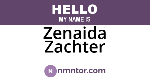 Zenaida Zachter