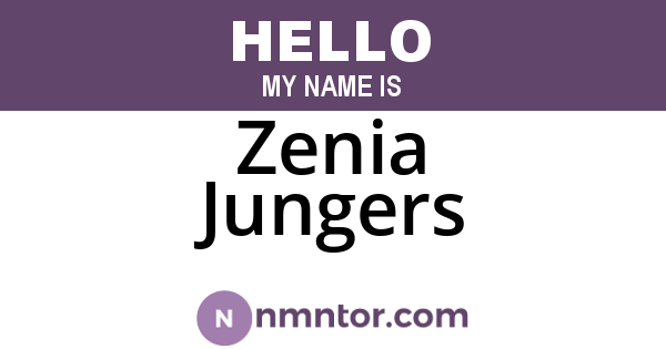 Zenia Jungers