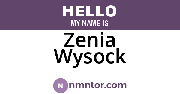 Zenia Wysock