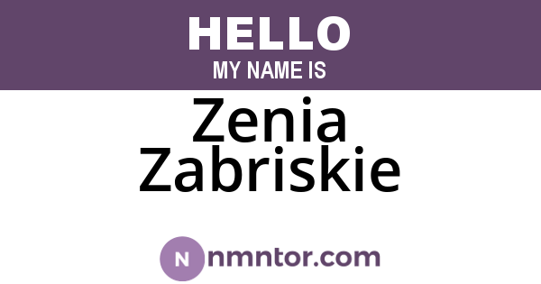 Zenia Zabriskie