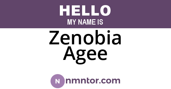 Zenobia Agee