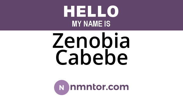 Zenobia Cabebe