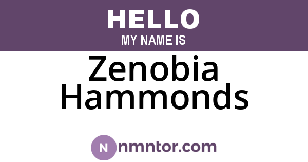 Zenobia Hammonds
