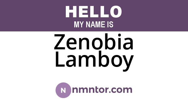 Zenobia Lamboy