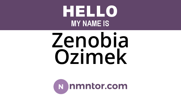 Zenobia Ozimek