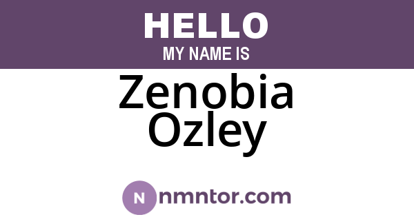 Zenobia Ozley