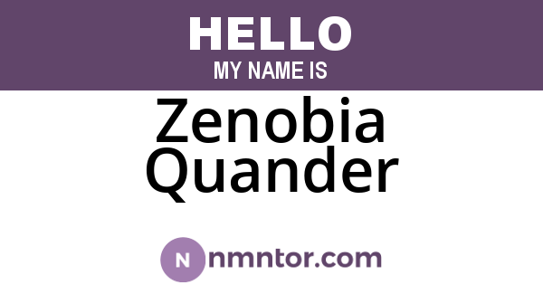 Zenobia Quander