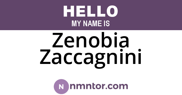 Zenobia Zaccagnini