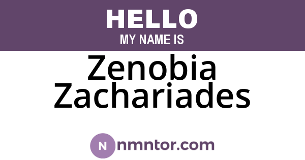 Zenobia Zachariades