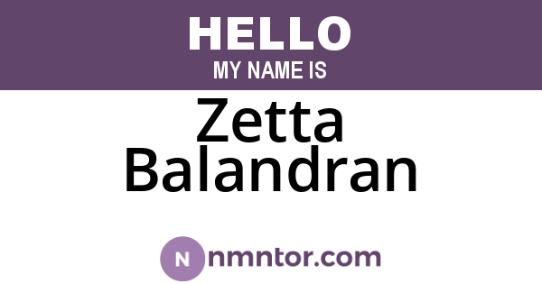 Zetta Balandran