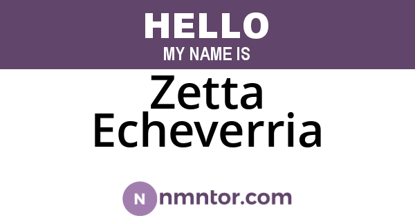 Zetta Echeverria
