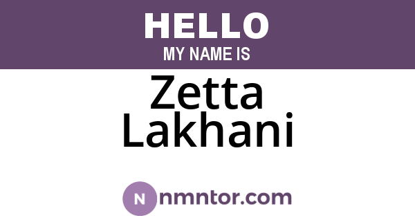 Zetta Lakhani