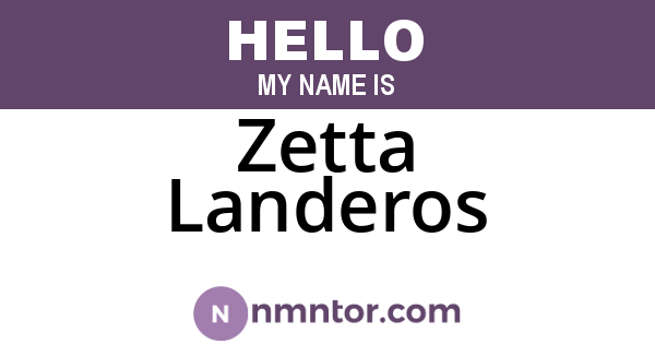Zetta Landeros