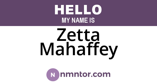 Zetta Mahaffey