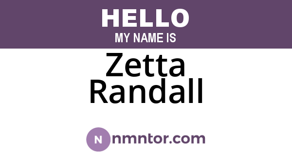Zetta Randall