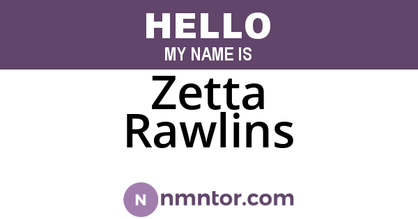 Zetta Rawlins